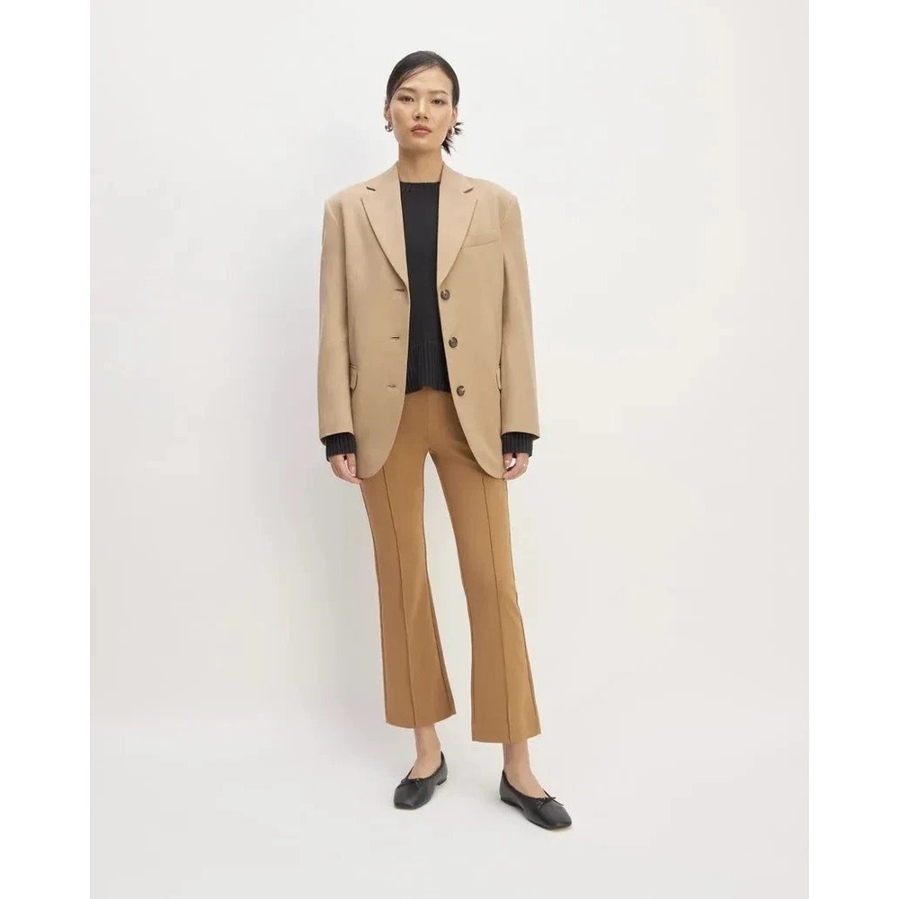 Everlane The Dream Kick Flare Pants, Size XL Tan office neutral career comfort